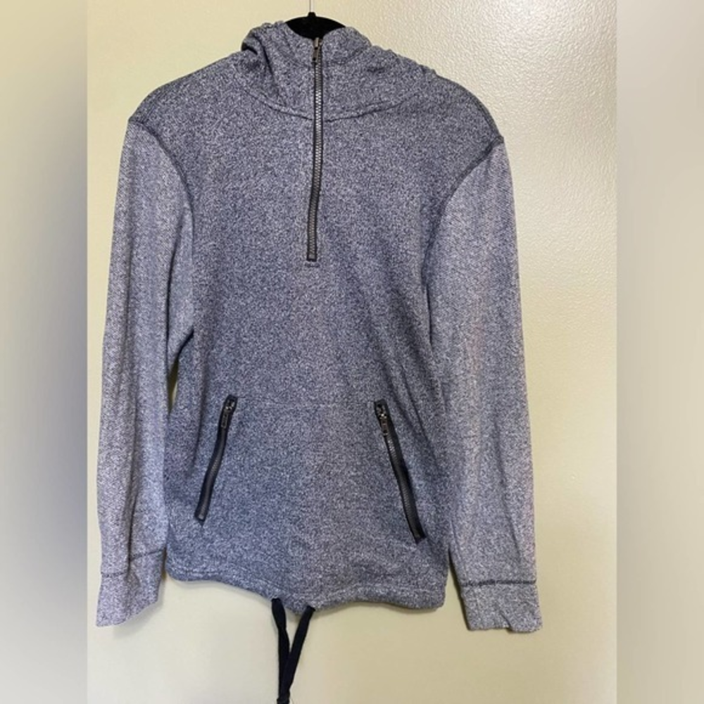 Morse Code Funnel Neck Pullover Hoodie, Size S‎